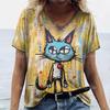 Fashion Streetwear Women Oversized T Shirt 3D Cat Print Summer Casual Short Sleeve Crew Neck Pullover Female Clothing
