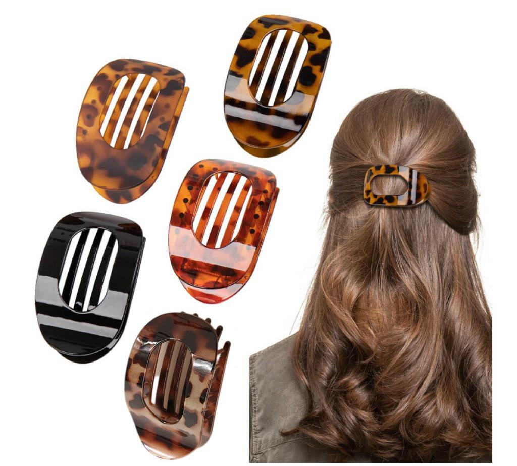 Curved Oval Updo Hair Claw - Temperament Shark Clip