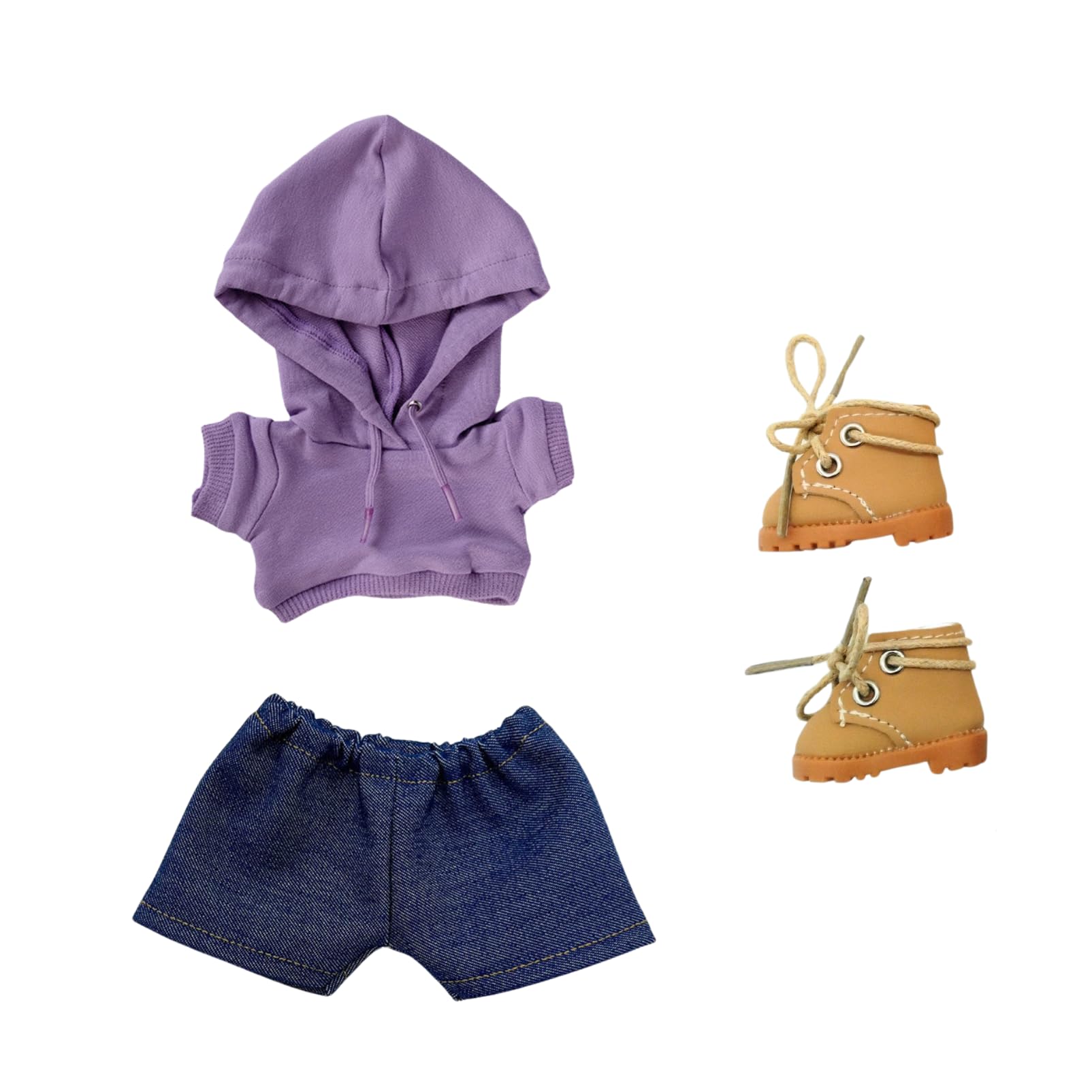 

COZENTA Plush Doll Clothes Set: Hoodie, Pants, and Shoes (A Purple, 10cm)