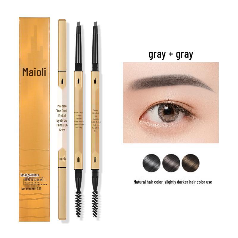 Ultra-Fine 3D Smudge-Proof Double-Ended Eyebrow Pencil with Triangle Tip