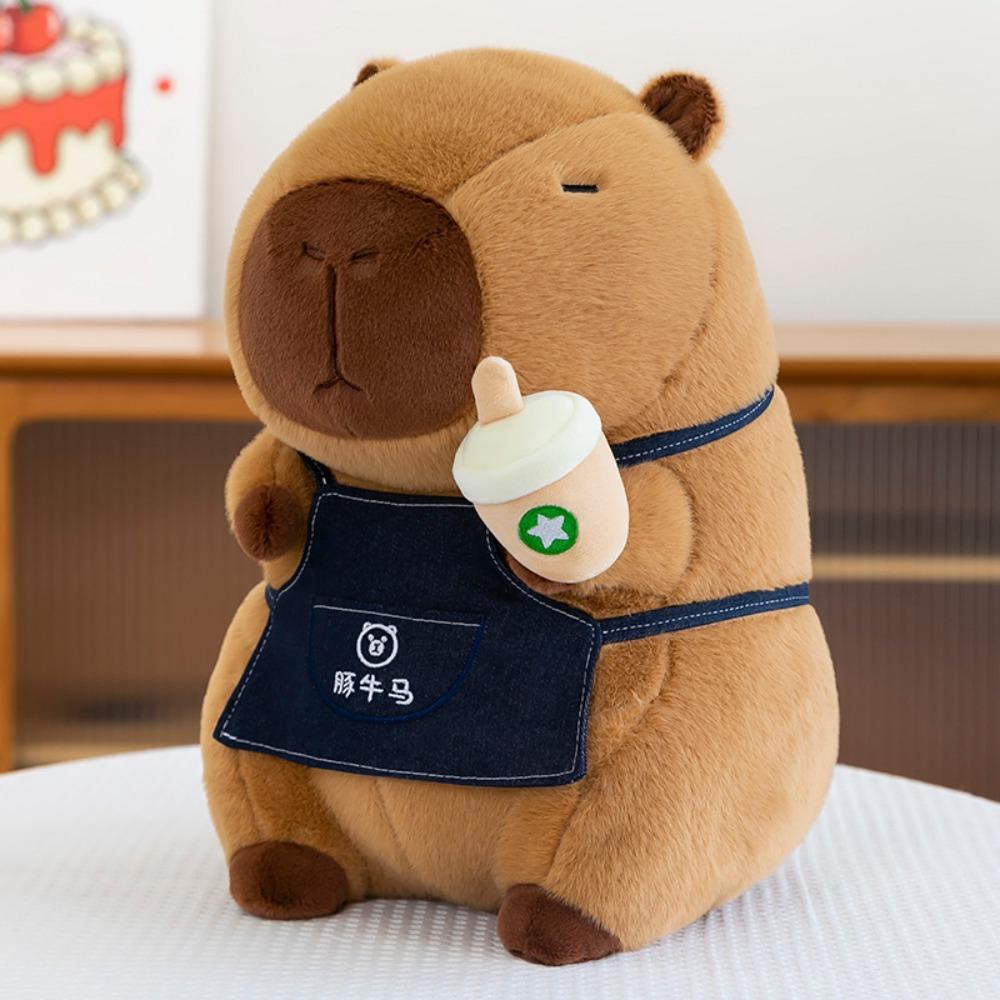 Drink Capybara Plush Doll Stuffed Capybara Fluffty Doll Capybara Plush Toy  Children Gift