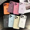 Premium Frosted iPhone 15 Case, Shockproof, Large Window Design, Solid Color
