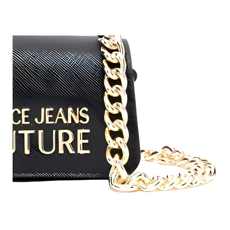 Versace Jeans Couture Letter Logo Chain Strap Crossbody Shoulder Bag Women Bags Black 74VA4BC9ZS467899