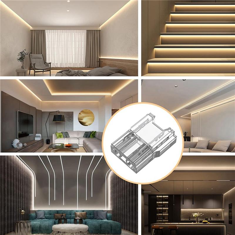 A25F-LED Light Strip Connectors 40Pcs 2Pin Strip To Wires LED Tape Light Connectors,Transparent Solderless No Dark Area 8Mm