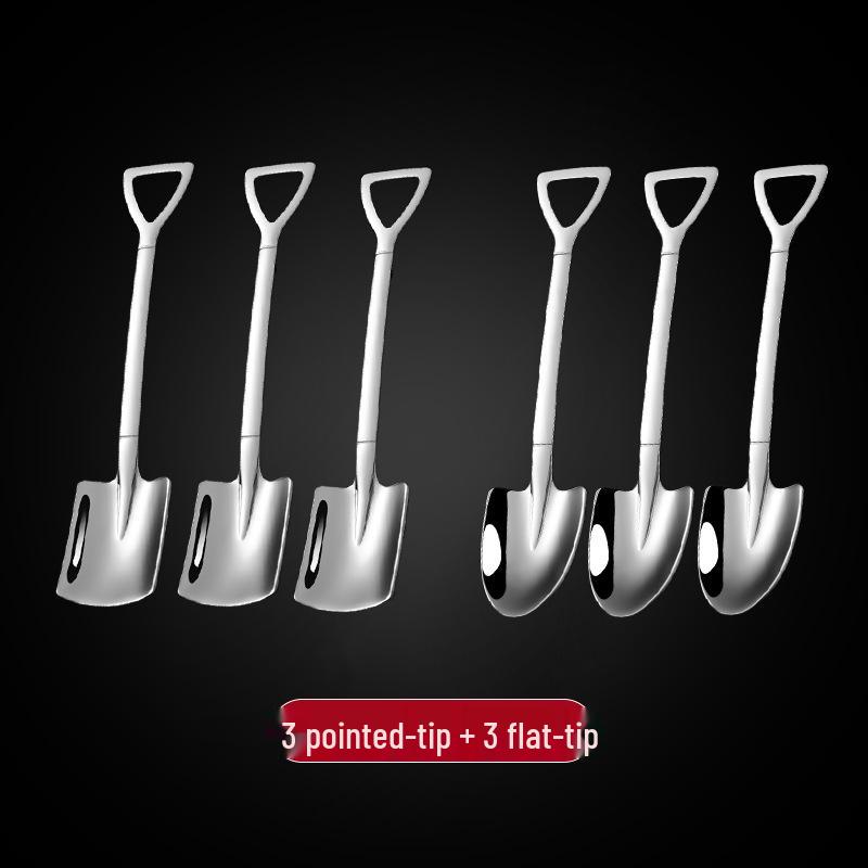 Stainless Steel 304 Watermelon & Dessert Shovel Spoon - Creative Ice Cream Teaspoon