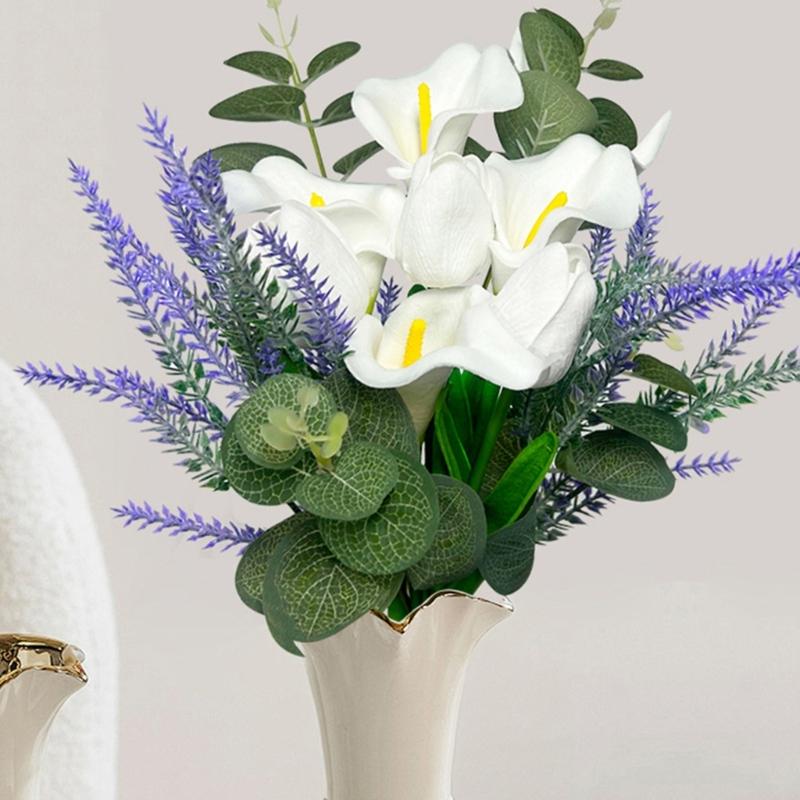 Artificial Flower 13.77Inch Realistic Flower Arrangement Bouquets for Home Vase Decoration Wedding Table Centerpieces