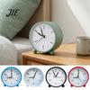 Student Study Clock Retro Metal Alarm with Night Light, Silent Movement Non-Ticking Clock, Modern Round Table for Kids Students