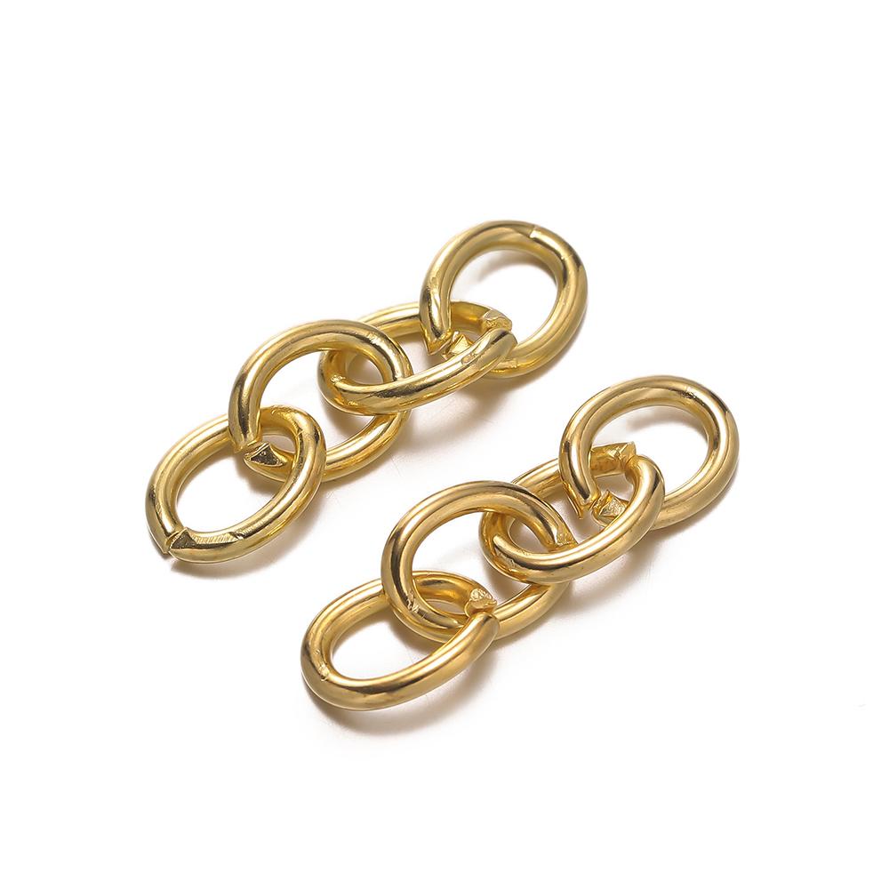 

100pcs Iron Extension Chains 4-Link Keychain Tail Chains Metal Ring Buckle for DIY Bracelet Craft Jewelry Making Accessories золотистый