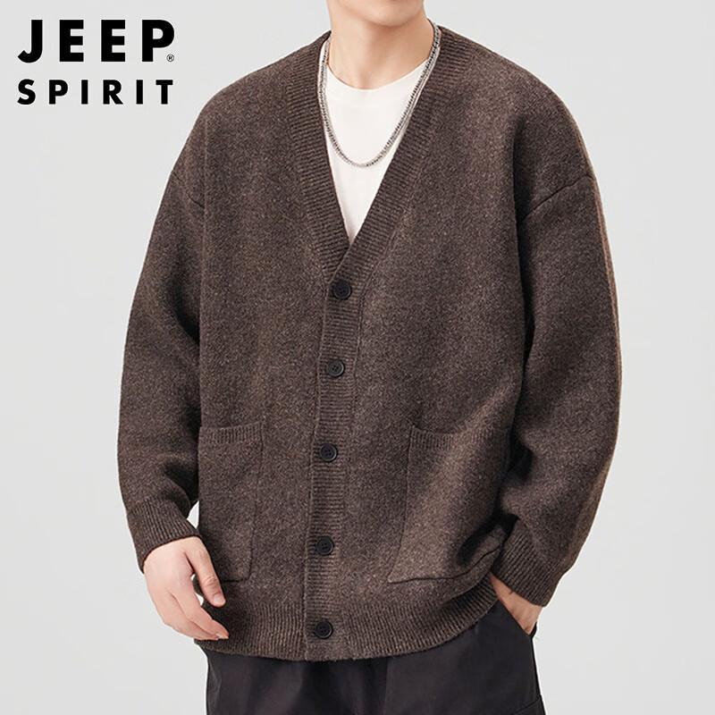 

JEEP SPIRIT Men s Relaxed Fit V-Neck Heavyweight Knit Cardigan XL