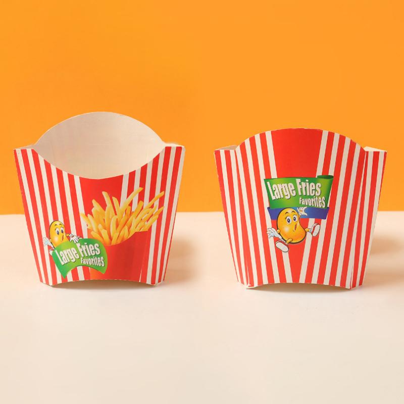 50 Stück Papier Pommes Schachtel Einweg Papier Charcuterie Becher Obstsalat Verpackungsbox DIY Pommes Halter Food Truck Paket