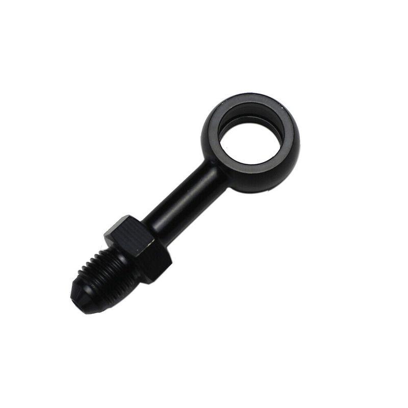 Black Stainless 3/8"12mm AN3 180 Degree Banjo Brake Line Adaptor Fittings For Harley FXD,FAT BOB