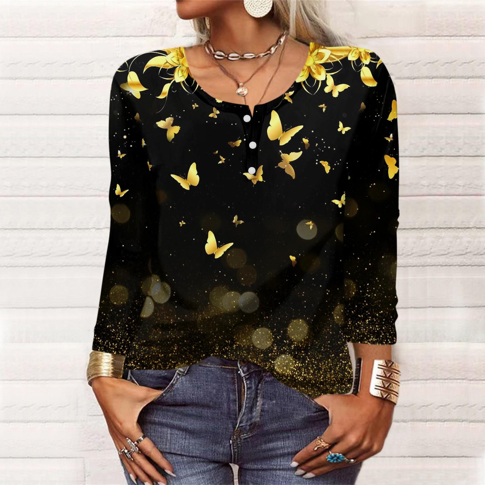 

Рубашки с длинным рукавом для женщин, футболки с рисунком и принтом, блузки, повседневные базовые топы больших размеров, пуловеры XXXL жёлтый