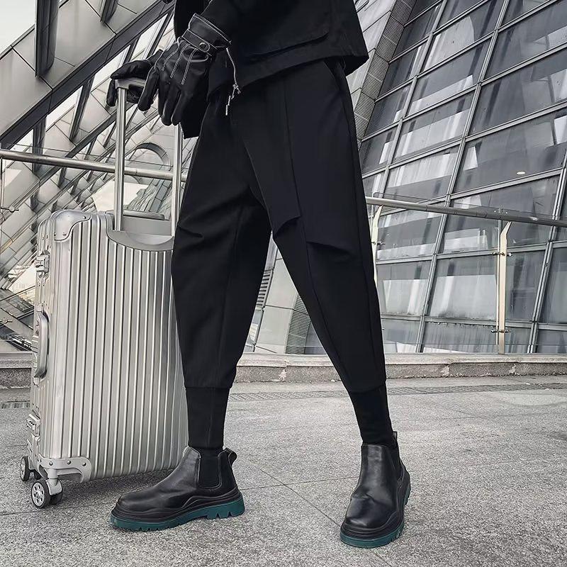 

Мужские узкие повседневные шаровары на весну и лето XXL чёрный