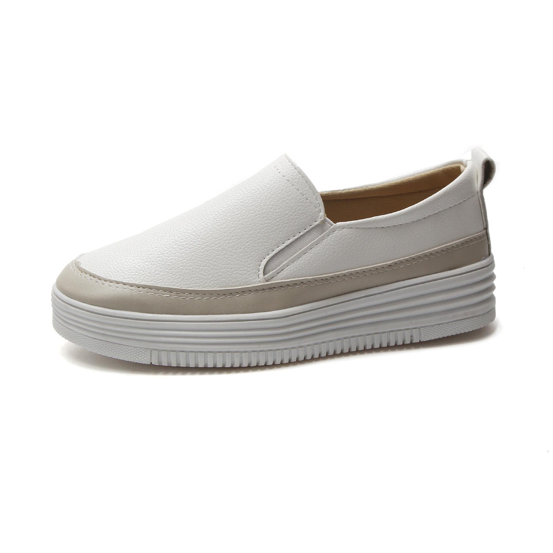 

Белые кроссовки, женские весенние кожаные туфли с толстой подошвой, на шнуровке, женские туфли на плоской подошве, с круглым носком, на мелкой платформе, повседневные женские туфли 2024 года 8 белый