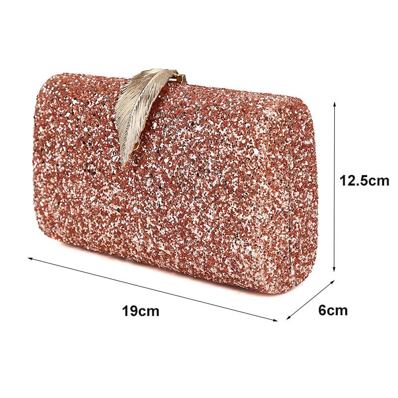 SCIOEN Ladies Clutch Pink Gold Wallet Crossbody Bag Women 2019 Metal Leaf Lock Women's Tote