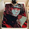 Naruto Anime Itachi Uchiha Pattern Flannel Blanket, High Quality Comfortable for All Seasons, Home Decor, Warmth and Comfort, Perfect for Gifts.