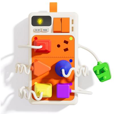 Montessori Früherziehungsspielzeug Sensorische Steckdose für Kleinkinder Busy Board mit Licht & Geräuschen Flugzeug Auto Reisespielzeug Geschenk