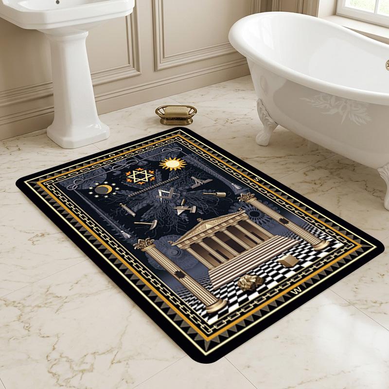 Masonic Symbols Living Room Nonslip Area Rug Soft Carpet For Bedroom Game Playroom Sofa Office Home Decor Doormat Christmas Gift C926797