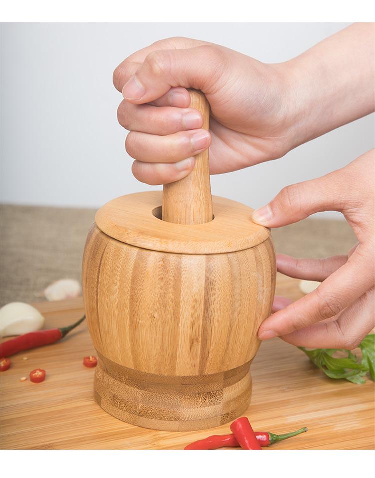 Mortaio e Pestello per Aglio con Coperchio, Tritaghiaccio per Peperoncino, Macina Manuale per Uso Domestico per Macinare Medicine ed Erbe