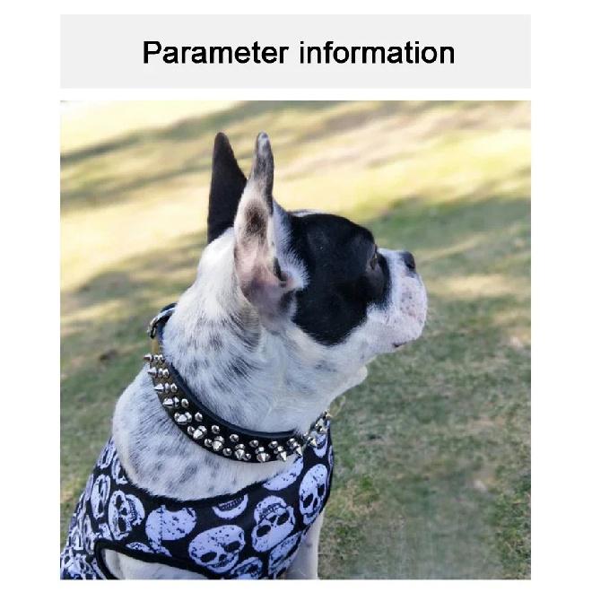 Justerbart kjæledyrhundehalsbånd i lær Halsrem Forsyninger PU Lær Punk Nitter Pigger Hundehalsbånd Kjæledyrhalsbånd For Liten Hund Katt