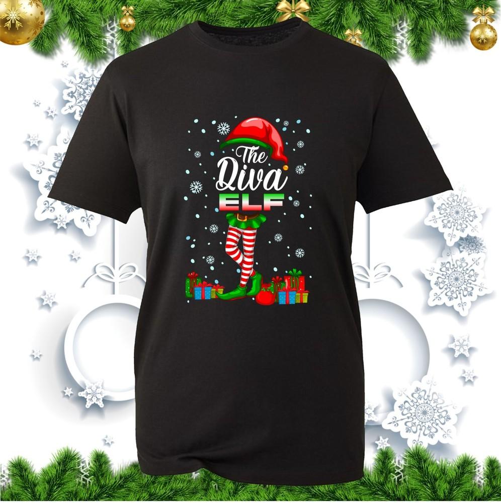 Merry Christmas The Diva Elf TShirt Funny Xmas Elf Celebrity Party Wear Tee Top