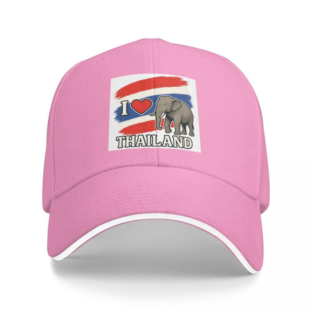 I Love Thailand With Elefant Baseball Caps Snapback Baseball Hats Breathable Casual Casquette Outdoor for Men And Women