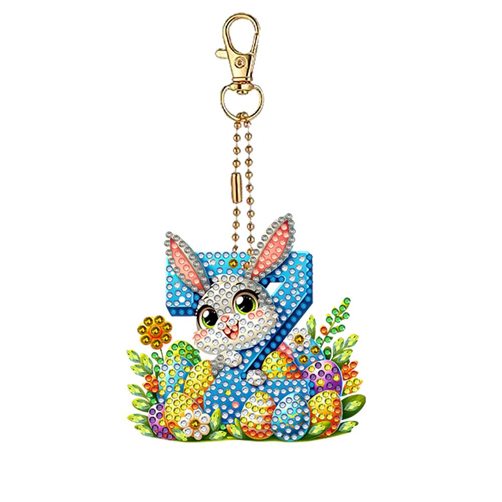 Easter Diamond Art Keychain Ornaments Double Sided Hanging Key Chains Diamond Painting Keychain Kits 5D DIY Diamond Art Pendants