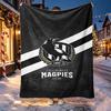 Collingwood Magpies Pattern Blanket for Home Decoration, Bed, Sofa, Car Travel, Camping, Suitable for All Seasons, Birthday Christmas Gift