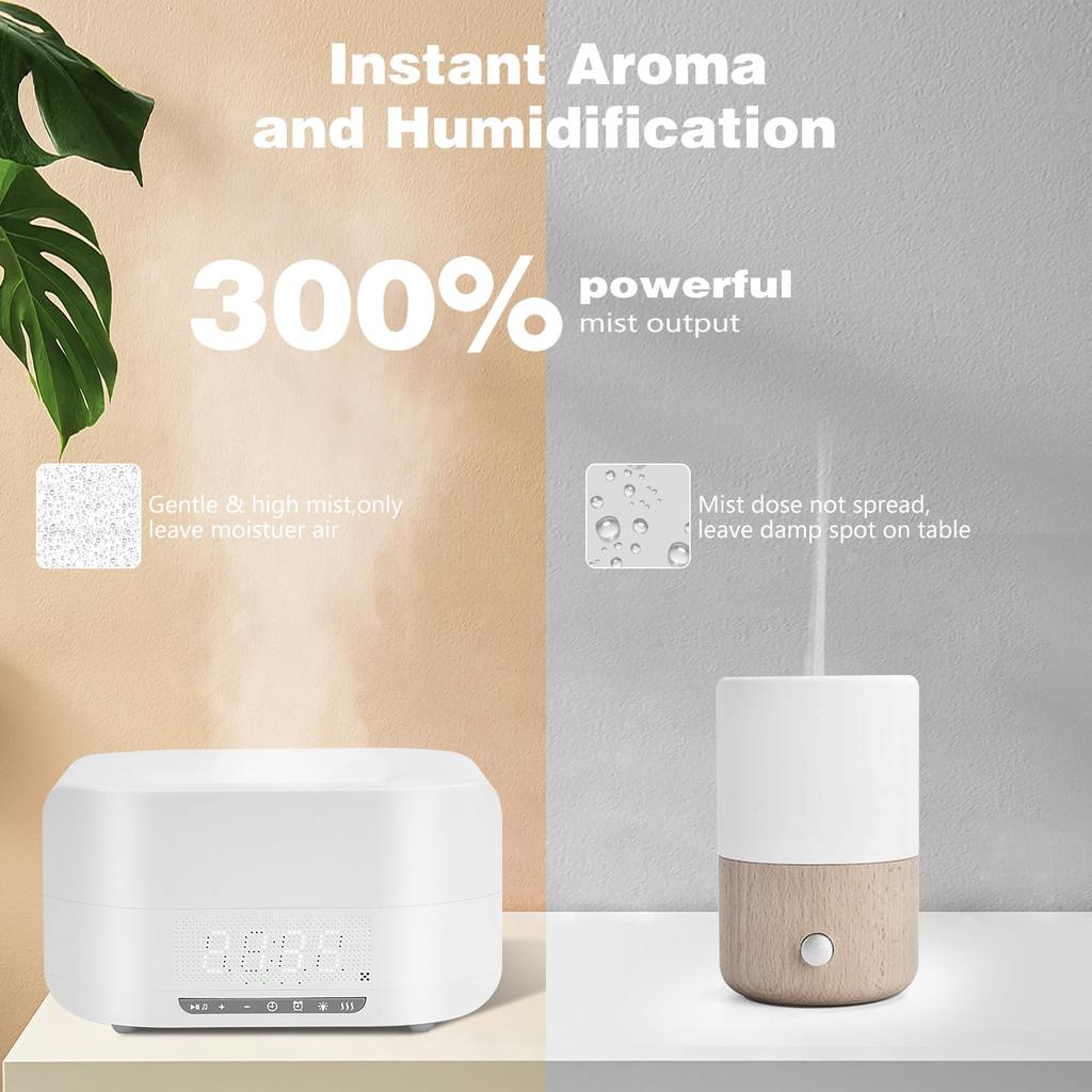 400ML Flame Essential Oil Diffuser Aromatherapy Humidifier with BT for Large Room, Office and Home