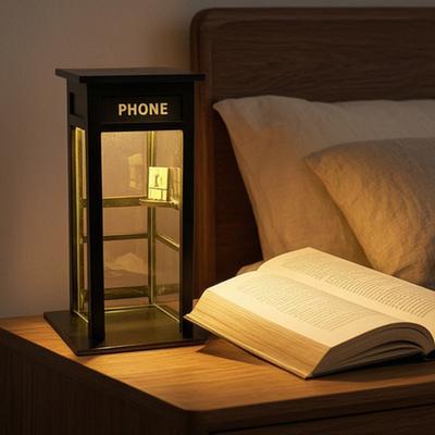 Vintage Telefonzellen-Stimmungslicht, Retro Hohe Telefonzelle Nachtlicht, Warmes LED-Tischlicht für Schlafzimmer Heimbüro Arbeitszimmer Bar Dekor
