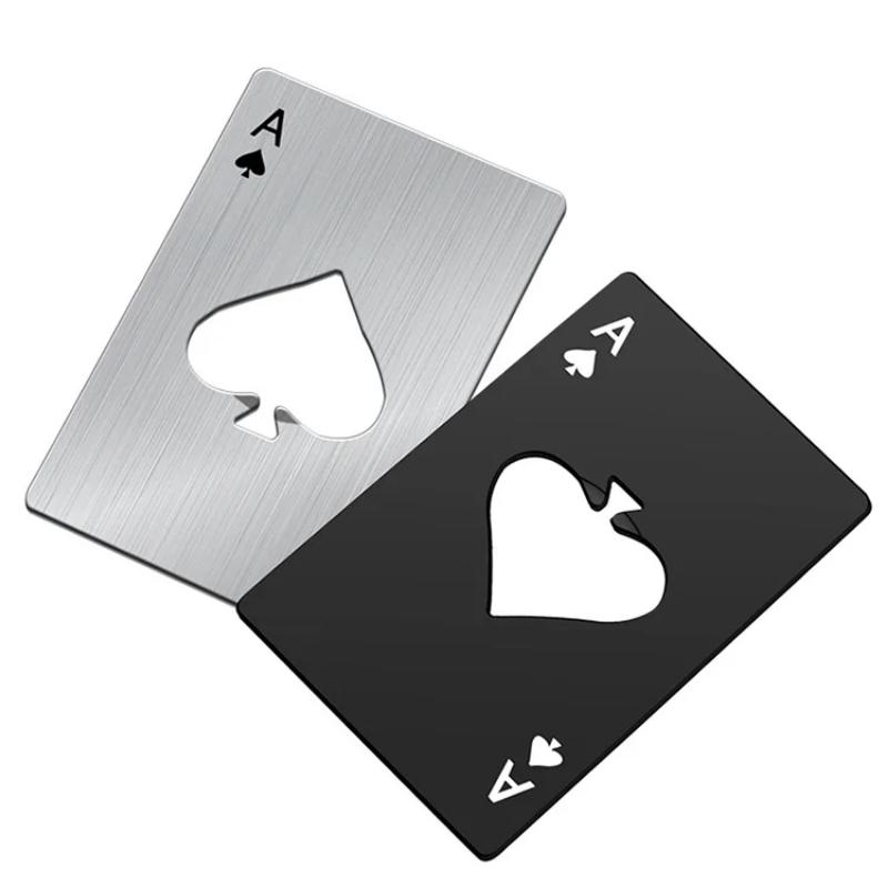 2/6 ks Kreativní pokerový otvírák na konzervy z nerezové oceli Velikost kreditní karty Bar Restaurace Pivo Kovový otvírák Dárek