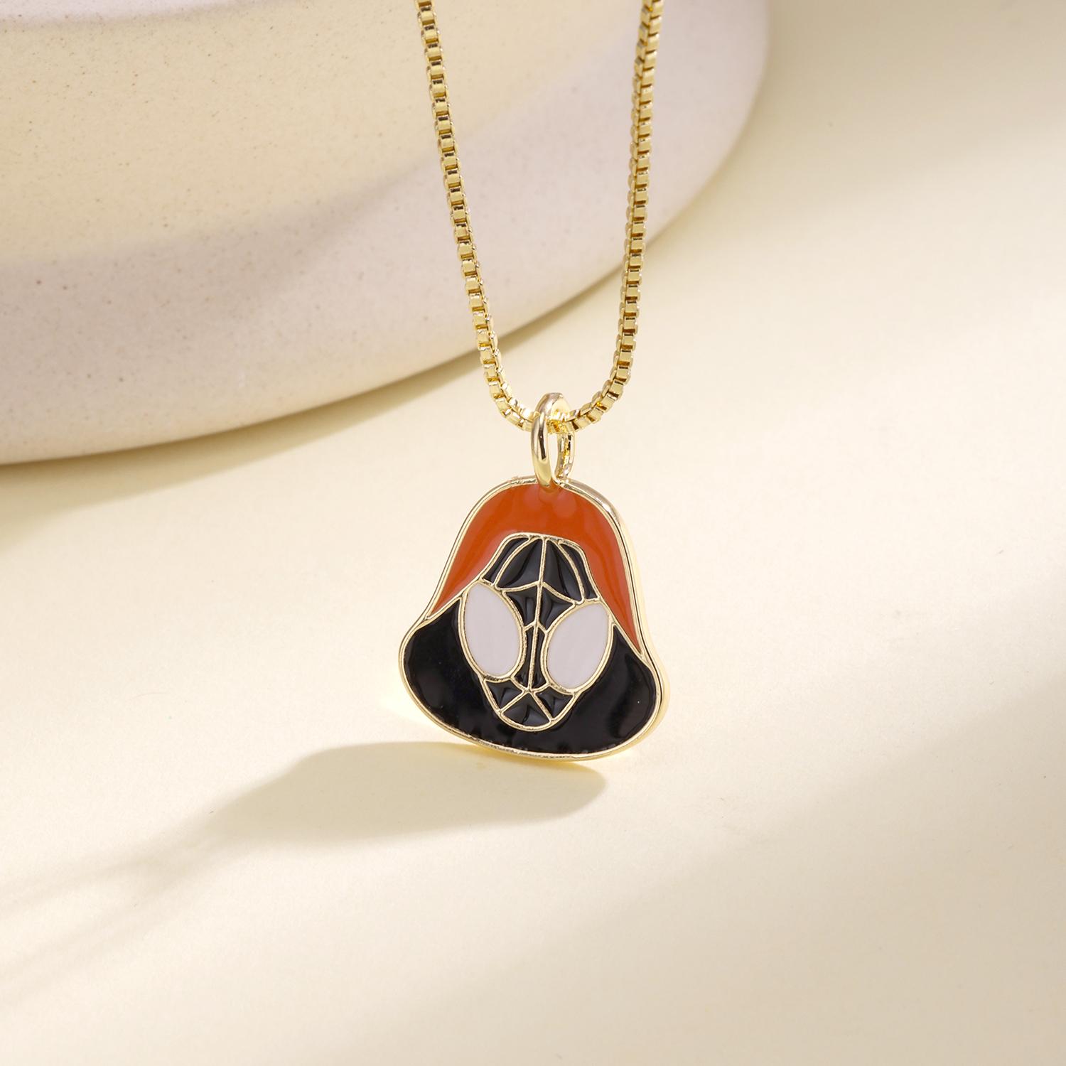 

Nidin Gothic Halloween Enamel Charm Pendant Necklace Cute Pumpkin Ghost Spider For Women Men Party Clavicle Chain Jewelry Gifts