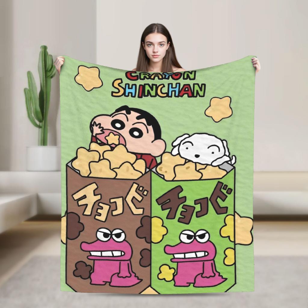 Crayon Shin chan Cartoon Decke Flanell Frühling Herbst Multifunktion Super Weich Überwurfdecken für Sofa Auto Bettwäsche Überwürfe