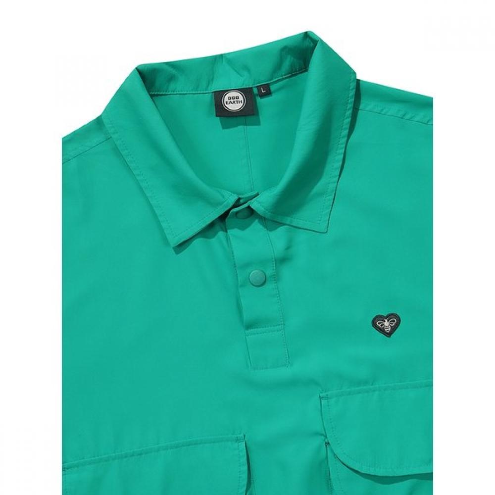 Utility Short Sleeve Shirt  Green  Model  24ss