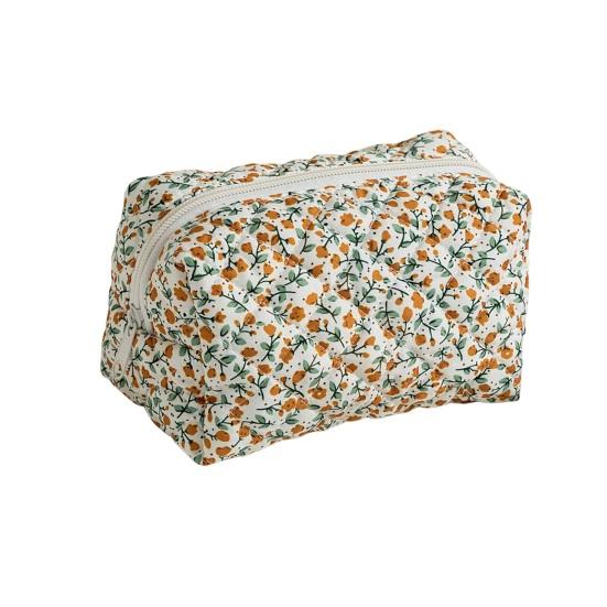 Kosmetická taštička s květinovým potiskem Zapínání na zip Přenosná Velkokapacitní kapsička na make-up Služební cesta Cestovní toaletní taštička Organizér na štětce