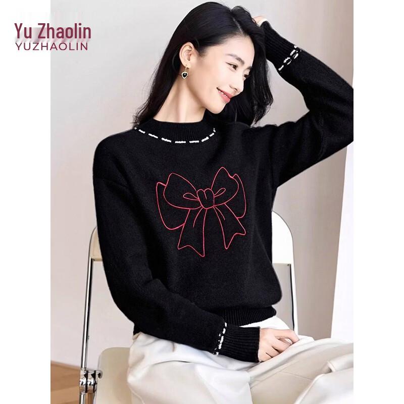 YUZHAOLIN Women's Bow-Knot Print Knit Sweater