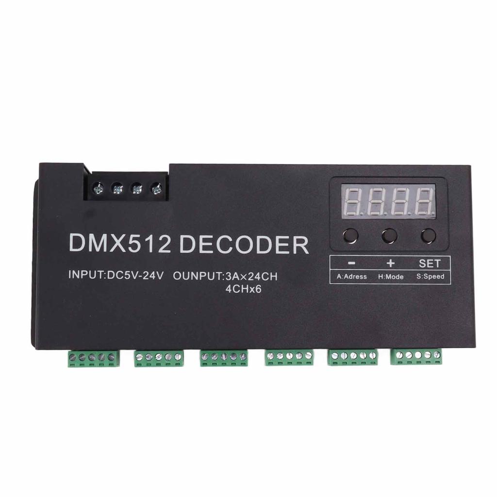 24 Channel Decoder Digital Display RGBW DMX512 Dimming Driver LED Controller for Stage Bar DC5V‑24V