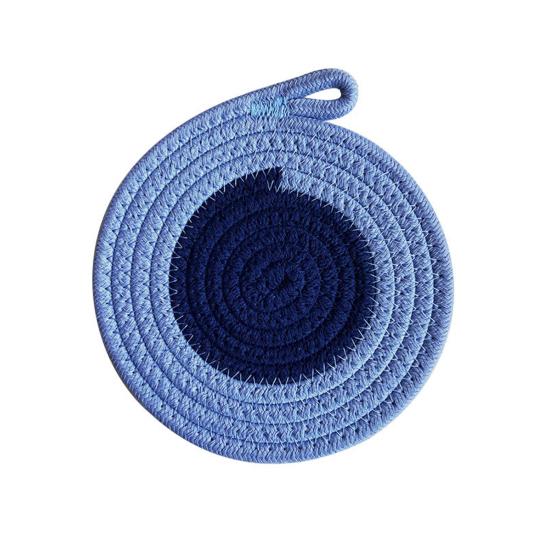 Cotton Rope Coaster, Color Block Heat Insulation Mat for Table, Thickened Potholder for Hot Dishes, Farmhouse Cup Mat