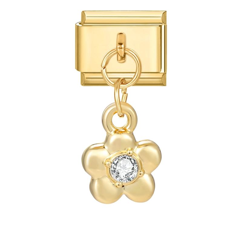 Gold Color Devil Eyes Heart Sexy Cherry Rose Zircon Italian Charm Links Fit 9mm Stainless Steel Bracelet Women DIY Making Gifts