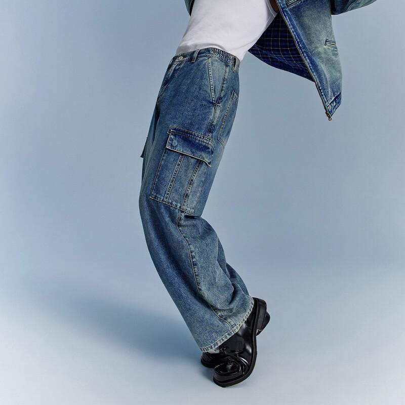 NVG·YOUNG Men's Loose Straight Denim Jeans