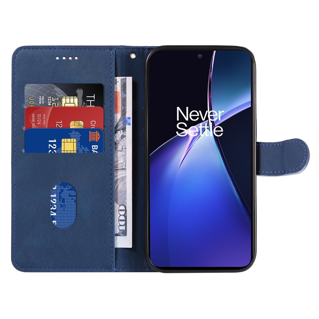For OnePlus Nord CE4 Lite 5G/Oppo K12x 5G (China) Case Shockproof Wallet Card Holder Leather Phone Cover Curved Line