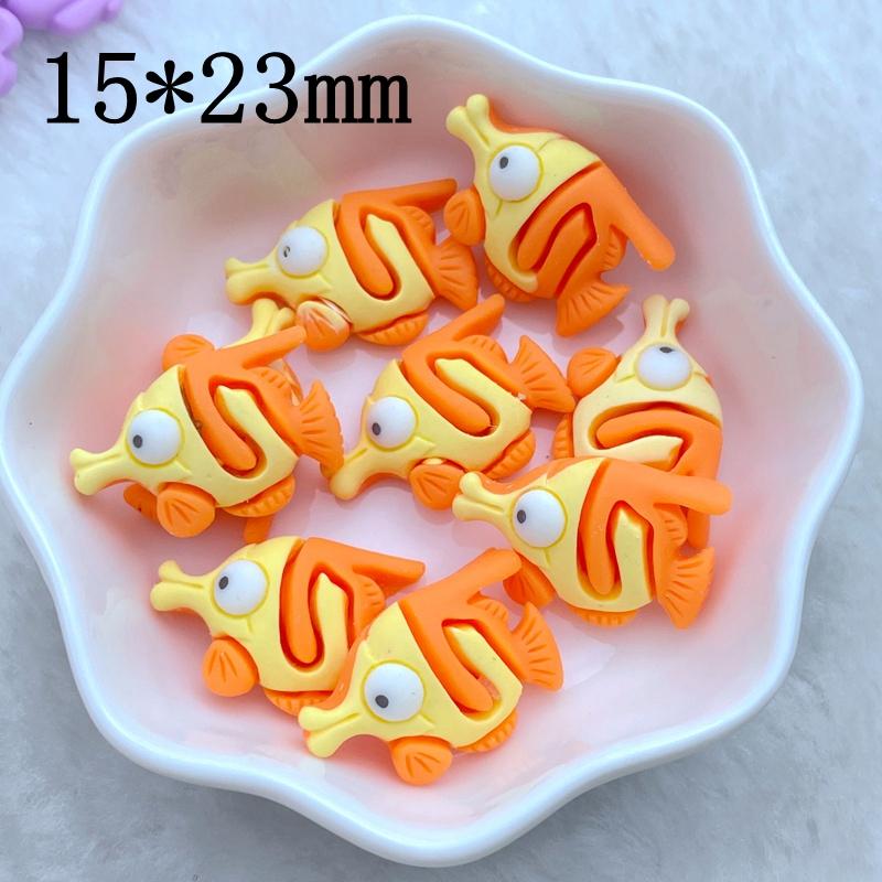 10Pcs New Cute Resin Mini Marine Animal Series Flat Back Manicure Parts Embellishments For Hair Bows Accessories