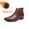Fashion Genuine Leather Side Zipper Male Shoes High Quality Winter Men  Boots Stylish Male Shoes High Heels Mens Chelsea Boots