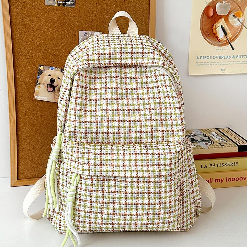 Children's Schoolbags Elementary School Students Junior High School Students Plaid Backpacks
