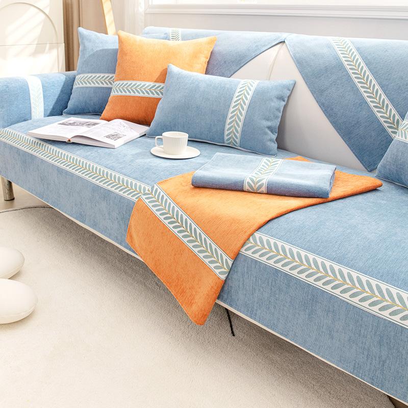 Frisches Chenille-Sofakissen, vier Jahreszeiten, universeller, rutschfester Sofabezug, komplett verpackt, einfacher Kissenbezug, Handtuch