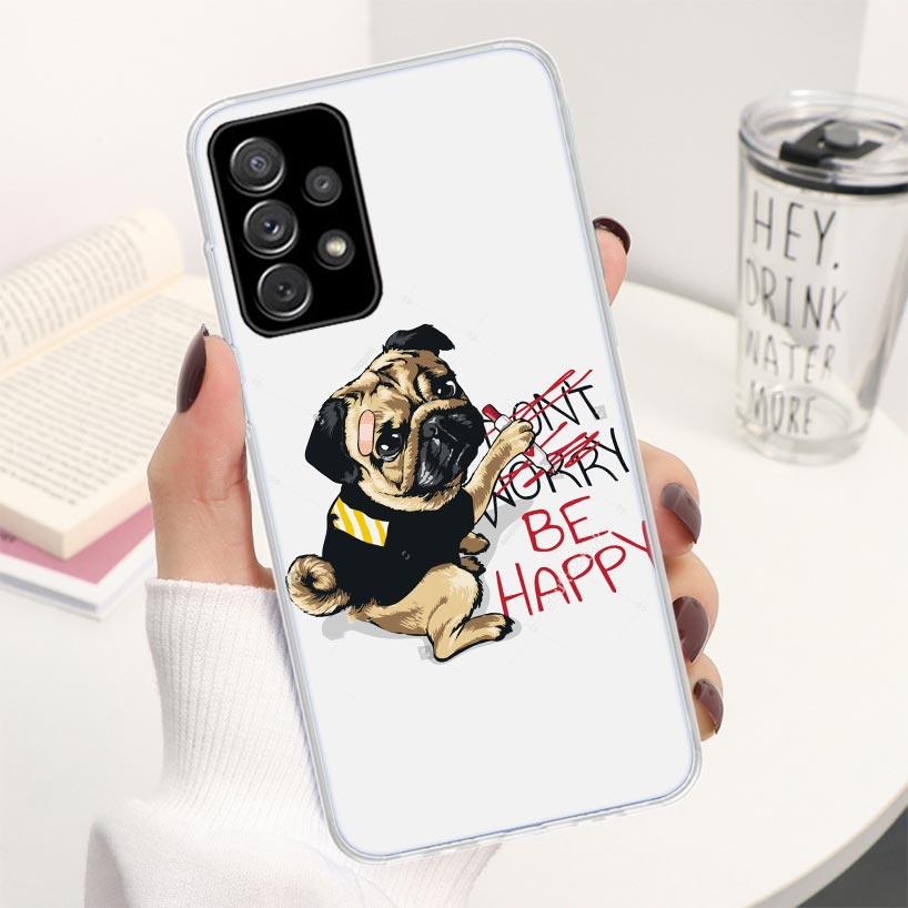 Love Pugs Cute Dog Phone Case For Samsung Galaxy A16 A26 A36 A56 A15 A14 A13 A12 A55 A54 A53 A25 A24 A23 A35 A34 A33 A05S A04S A