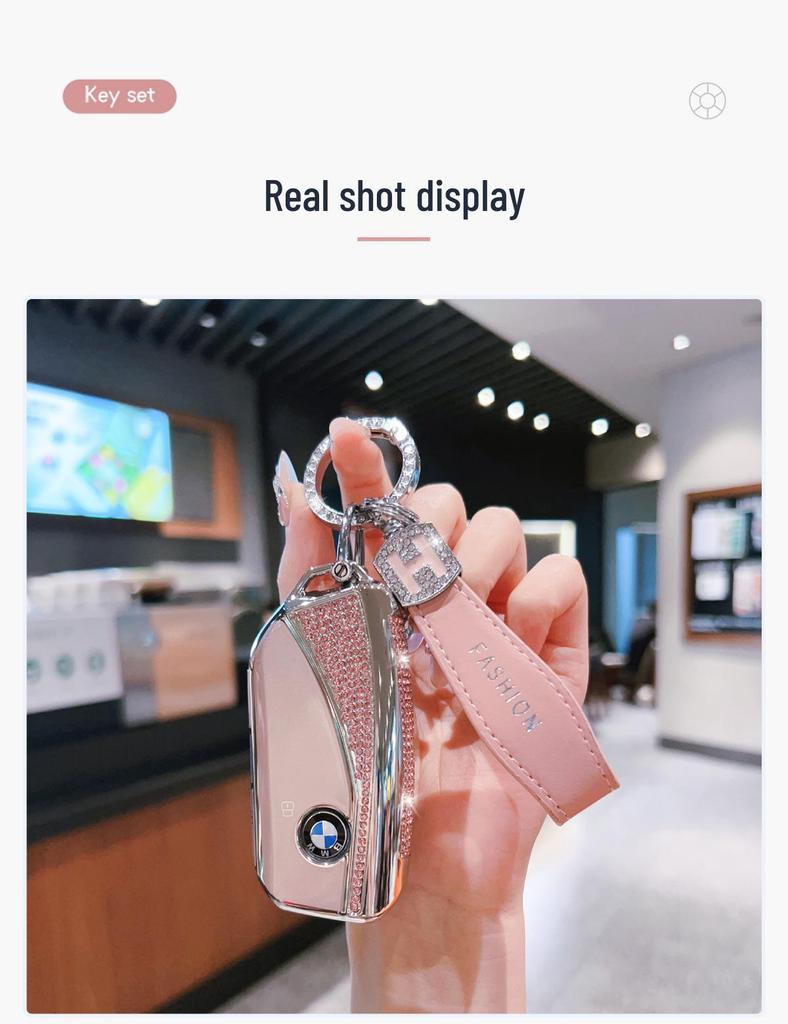 BMW Key Case for New X5L, 5/7 Series, X1, X7, X6, i5/i7/iX/XM with Lanyard