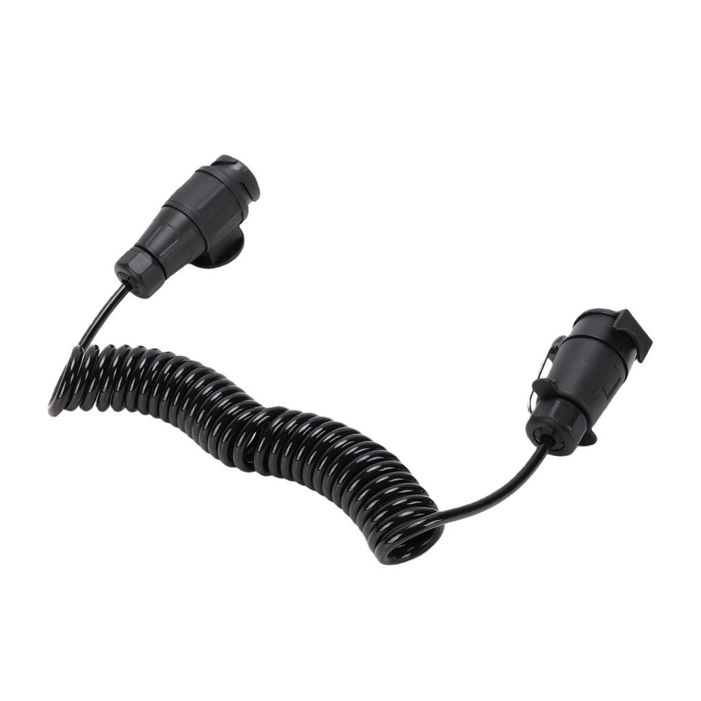 13 Pin Plug to 7 Pin Socket Trailer Power Extension Cable 9.84FT Coiled Trailer Wiring Adapter for RVs Trailers