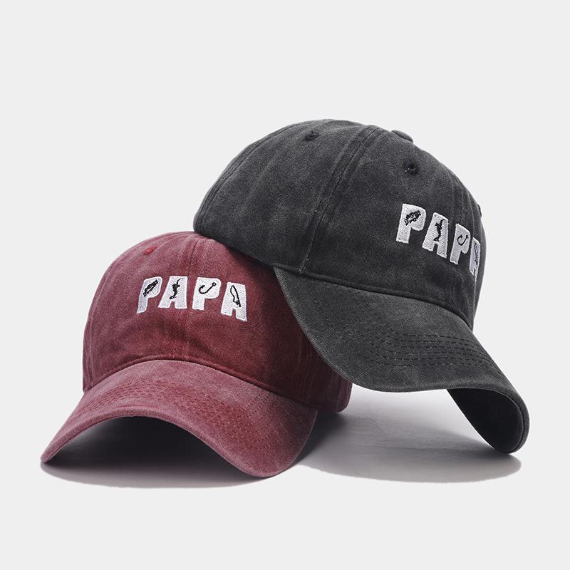 Spring New Product PAPA Embroidery Washed Old Baseball Cap Outdoor Sunshade Sun Protection Cap Casual Cap Tide