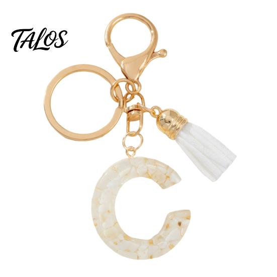 Lightweight Keychain Pendant, Letter A-Z Charm with Tassel, Alphabet Car Decoration Initial Metal Keyring for Handbag Backpack Bag Pendant Accessory
